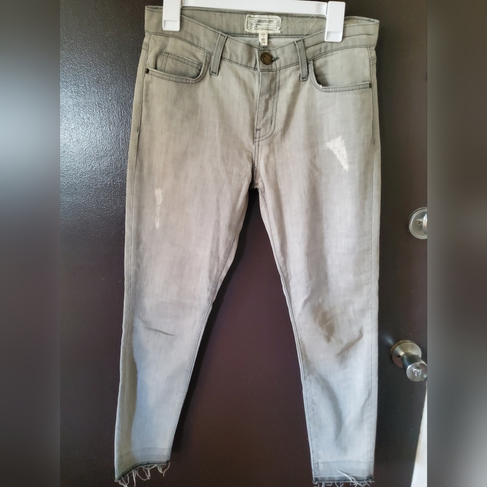 $208 CURRENT ELLIOTT Sz28 THE STILETTO SKINNY ANKLE JEANS DILLON W/RAW HEM